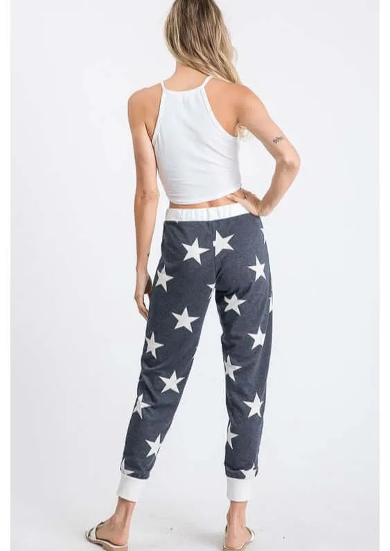 Just Too Cute Star Print Joggers