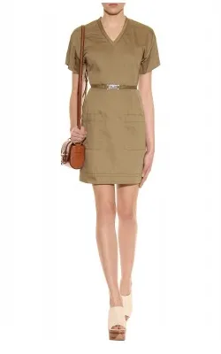 Belted Khaki Dress