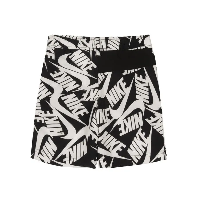 Kid Black All Over Short Logo Pattern Print T-Shirt