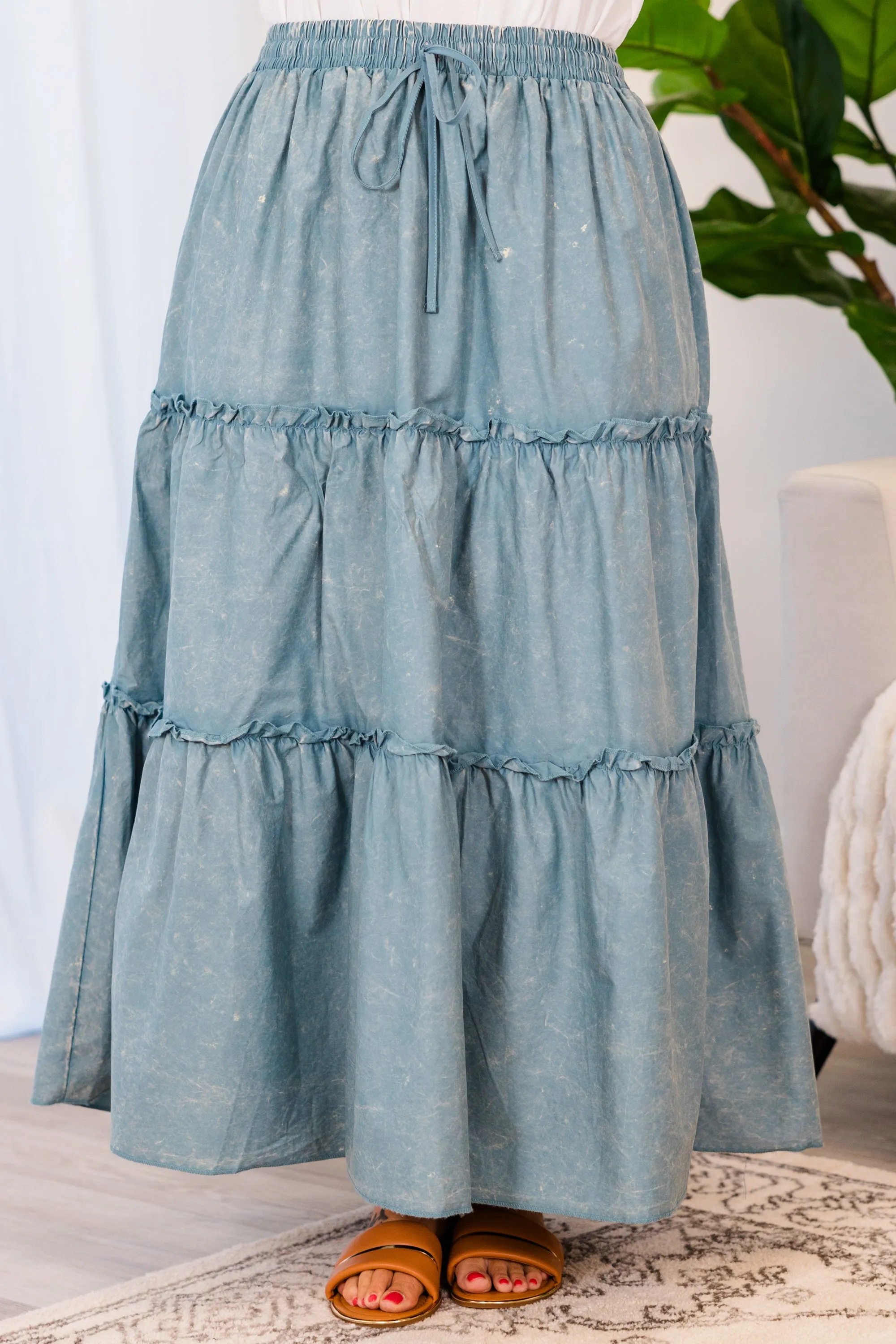 Kind Girl Skirt for Women, Blue Grey.