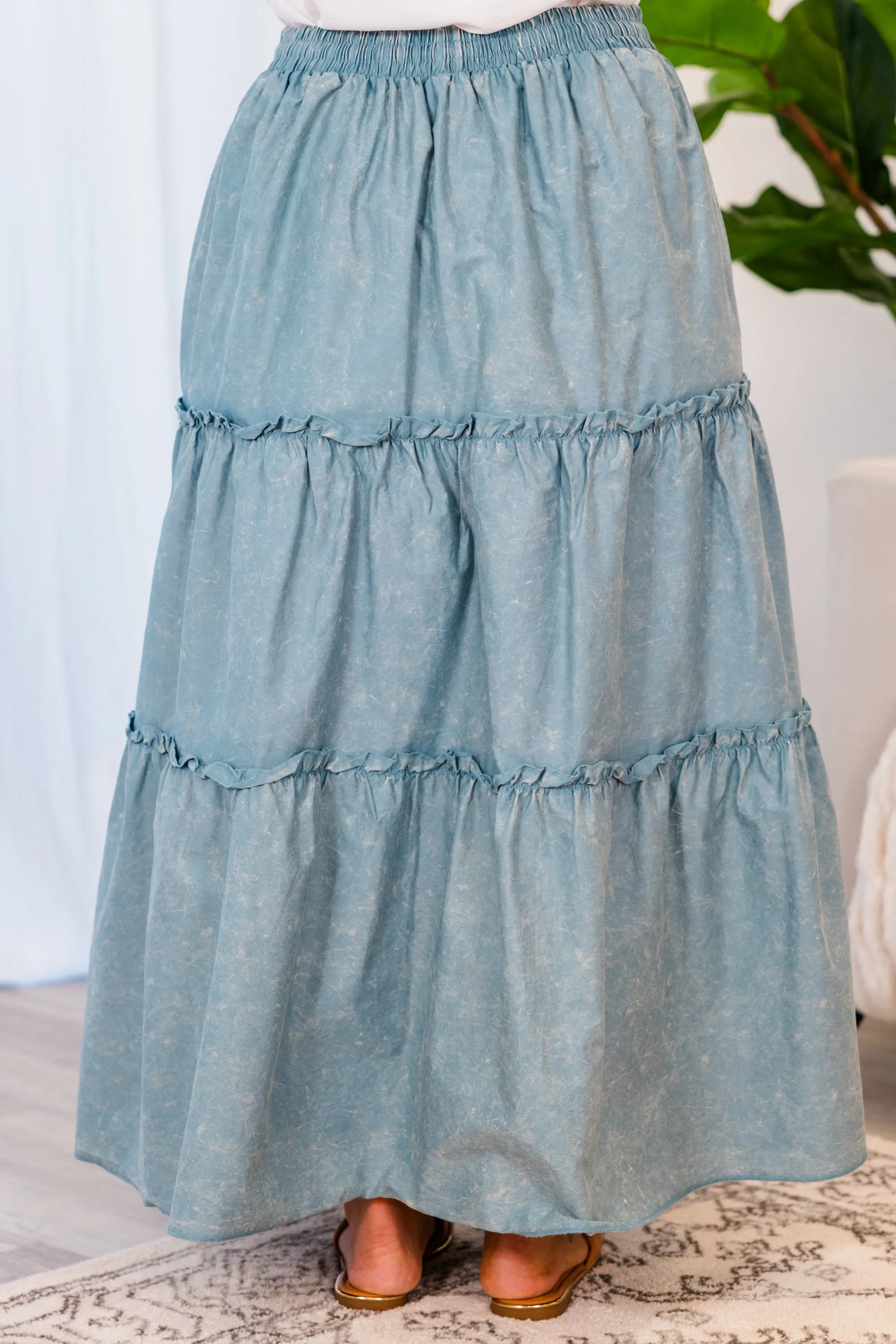 Kind Girl Skirt for Women, Blue Grey.