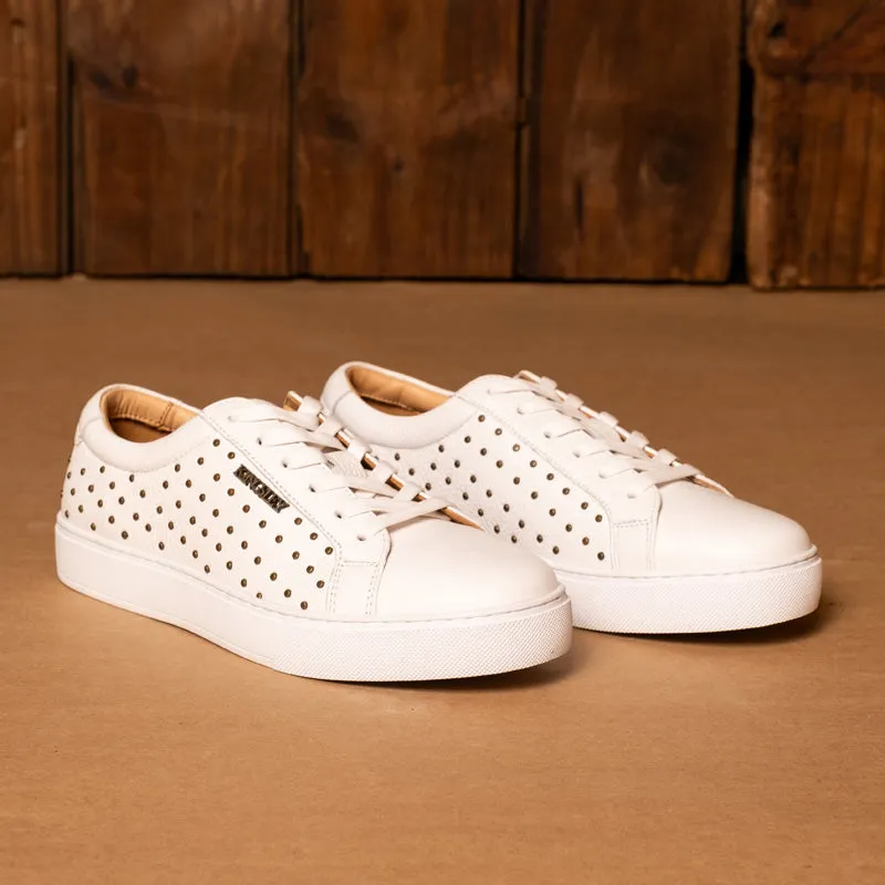 Kingsley Heath S Studded Sneaker White/Brass/White