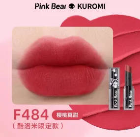 Kuromi My Melody makeup lip product in pink, lip stain, lip mud, and eyeshadow