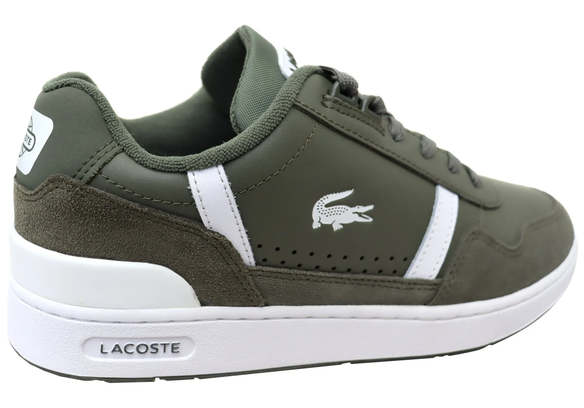 Lacoste Mens Comfortable Leather T Clip BiColour Sneakers