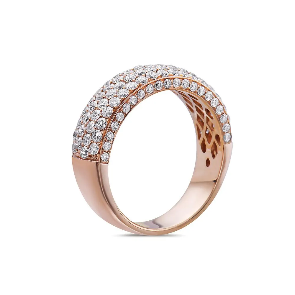 Ladies 14k Rose Gold Wedding Band with 1.75 CT Diamond