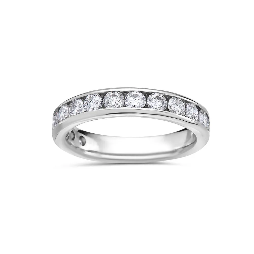 Ladies 14K White Gold With 1 CT Diamond Wedding Band