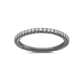 18k Black Gold Wedding Band for Women - 0.47 CT