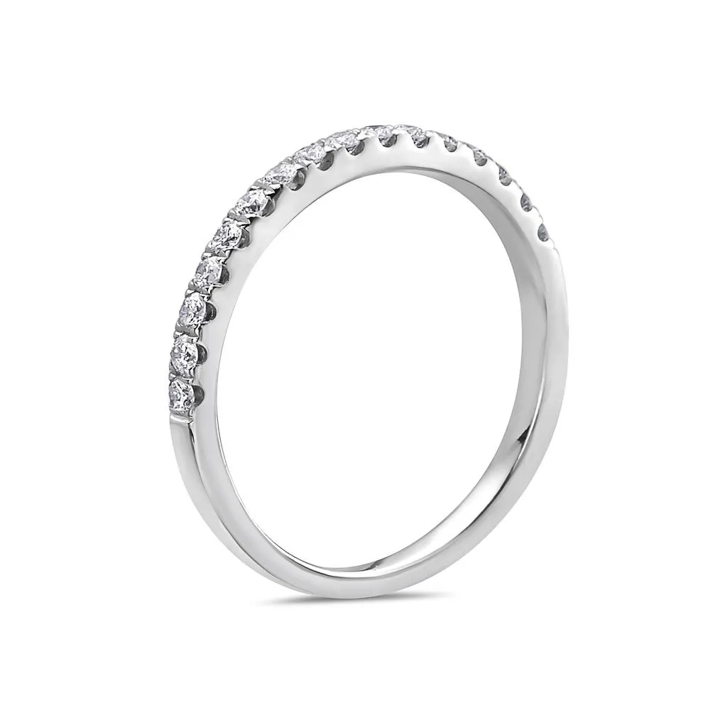 18k White Gold Wedding Band with 0.32 CT Diamonds