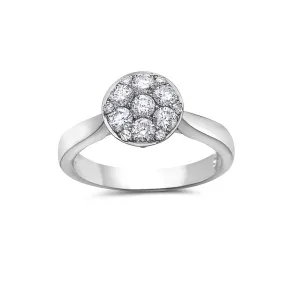 18k White Gold Ring for Women Featuring 0.88 CT Diamonds for Right Hand