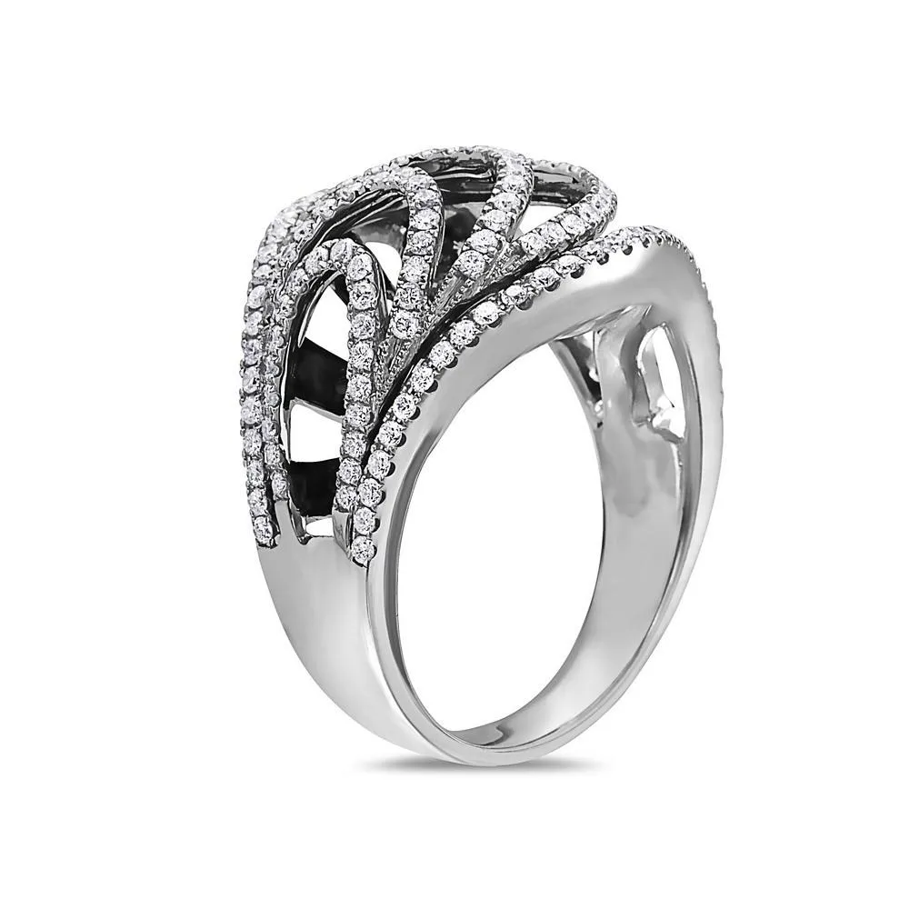 Women's 18k White Gold Right Hand Ring with 1.91 Carat Diamond