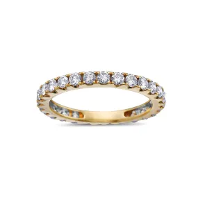 18k Yellow Gold Wedding Band with 1.10 CT Diamonds for Women