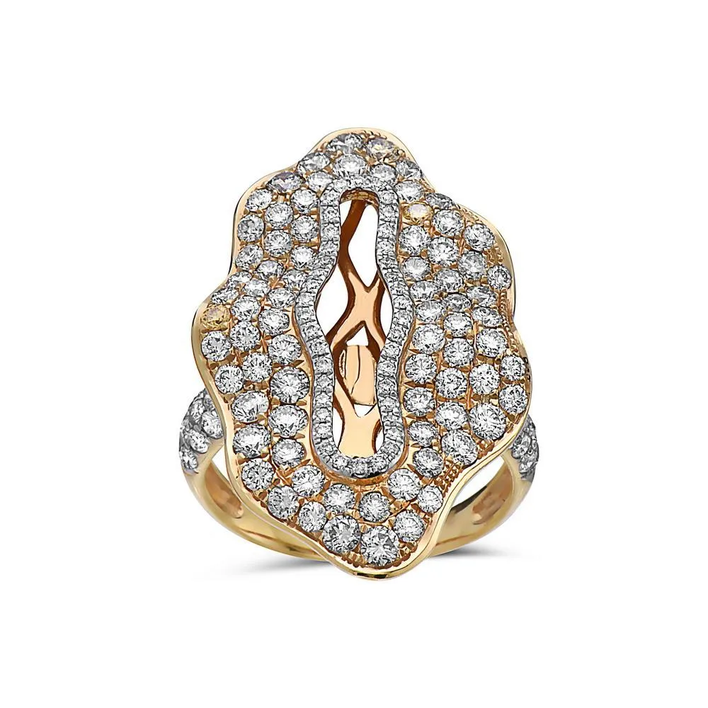 Ladies 18k Yellow Gold With 3.01 CT Right Hand Ring