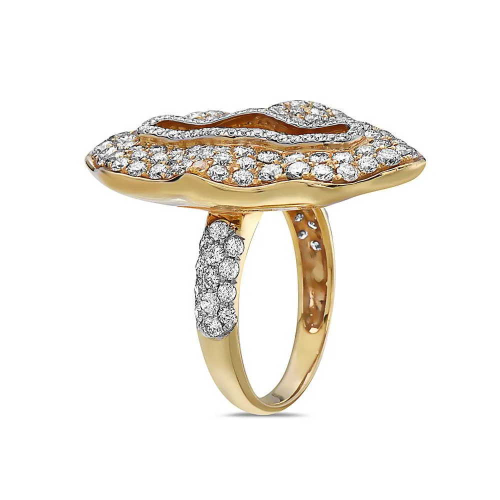 Ladies 18k Yellow Gold With 3.01 CT Right Hand Ring