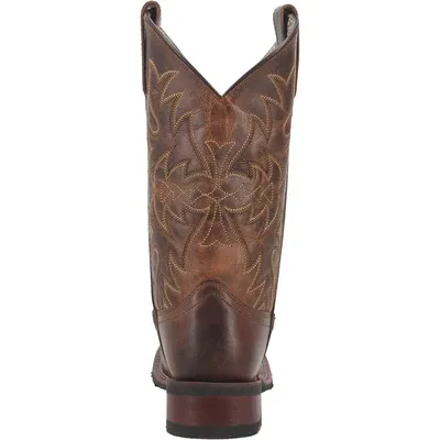 Women's Laredo Tan 11' Distressed Broad Square Toe Western Boots: Style 5602.