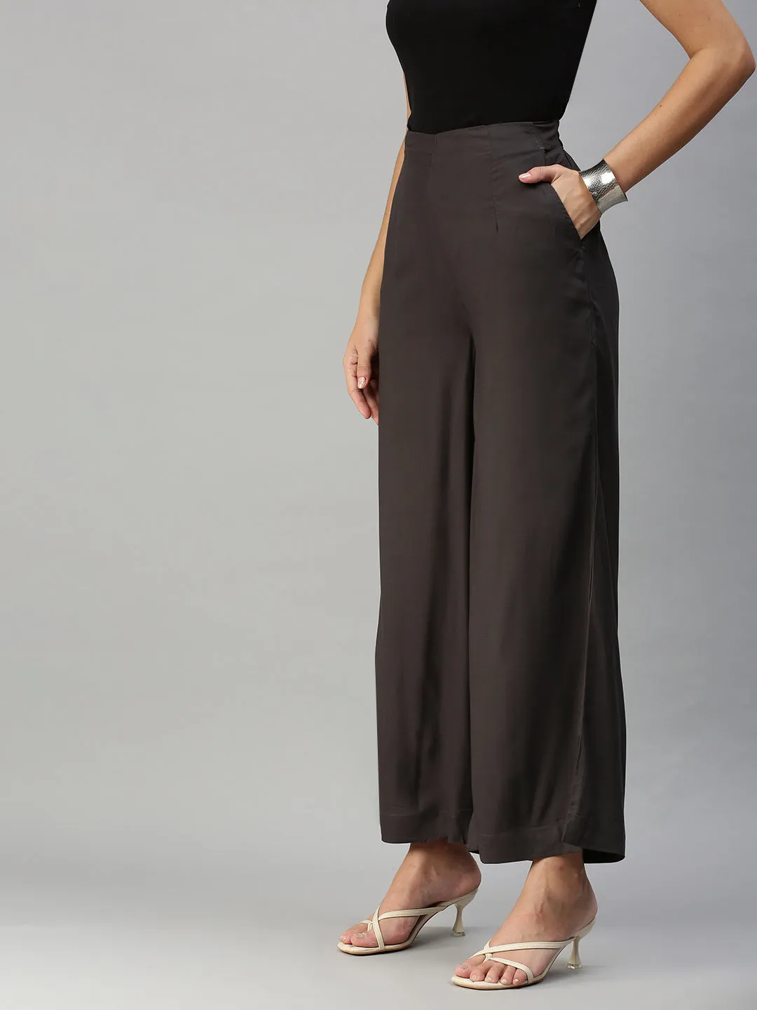 Ladies Palazzo Dark Grey