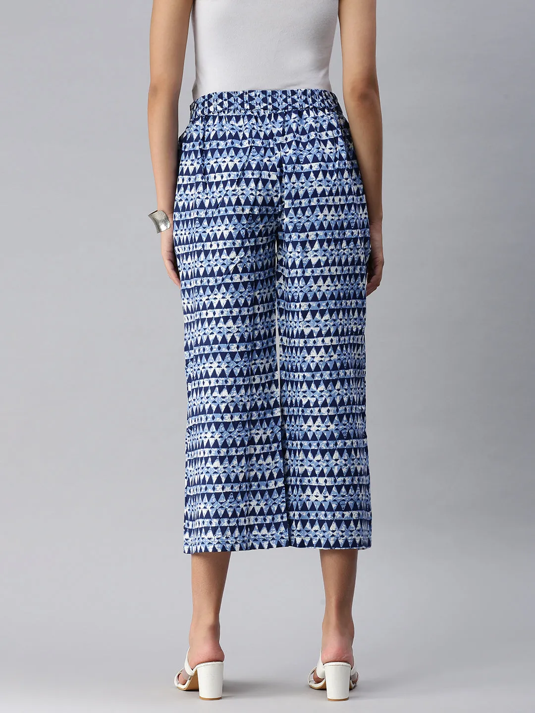 Ladies Printed Palazzo Indigo