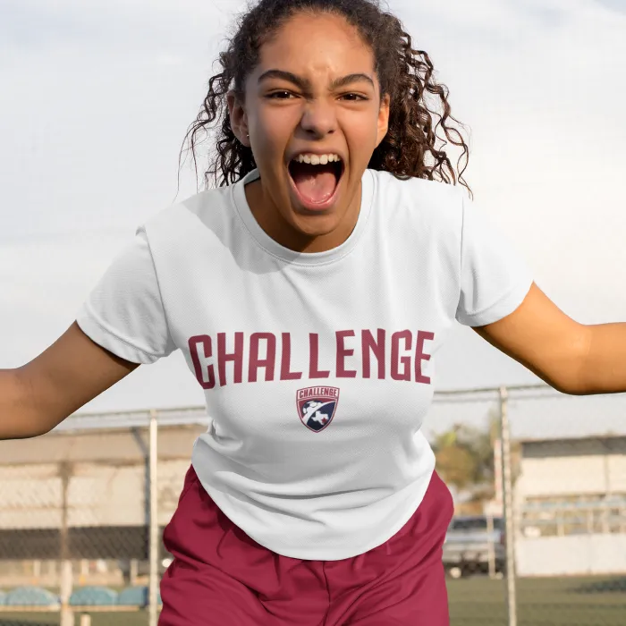 Ladies White Challenge Arch Tee