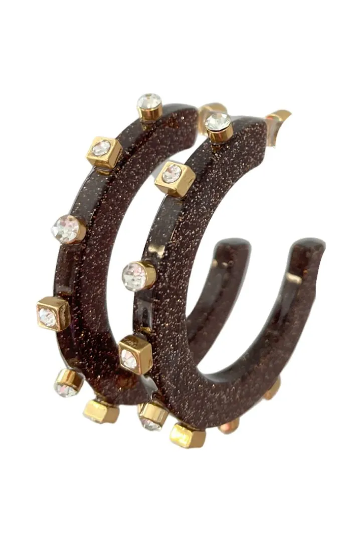 Large Jewel Hoop Earrings for City Girls