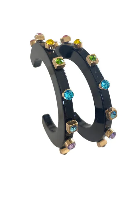 Large Jewel Hoop Earrings for City Girls