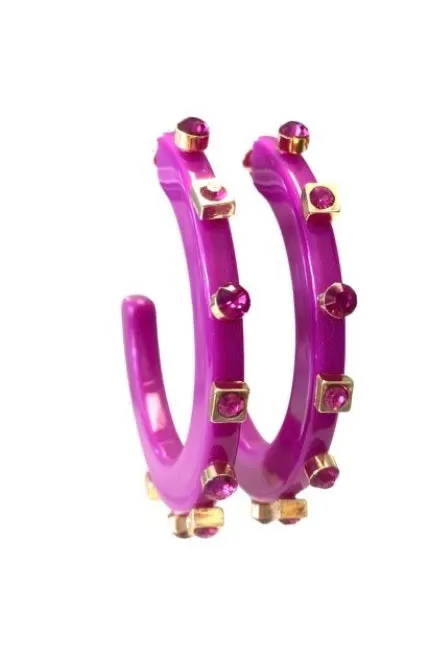 Large Jewel Hoop Earrings for City Girls