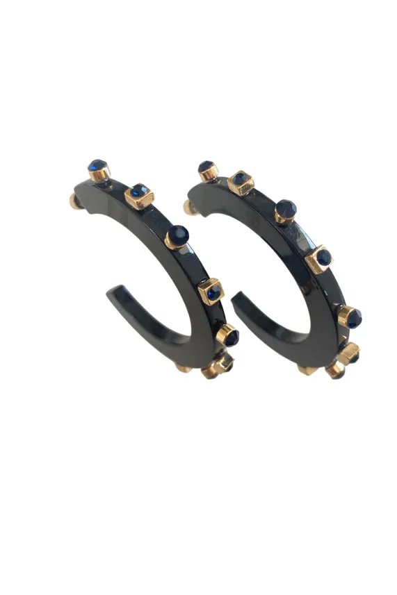 Large Jewel Hoop Earrings for City Girls