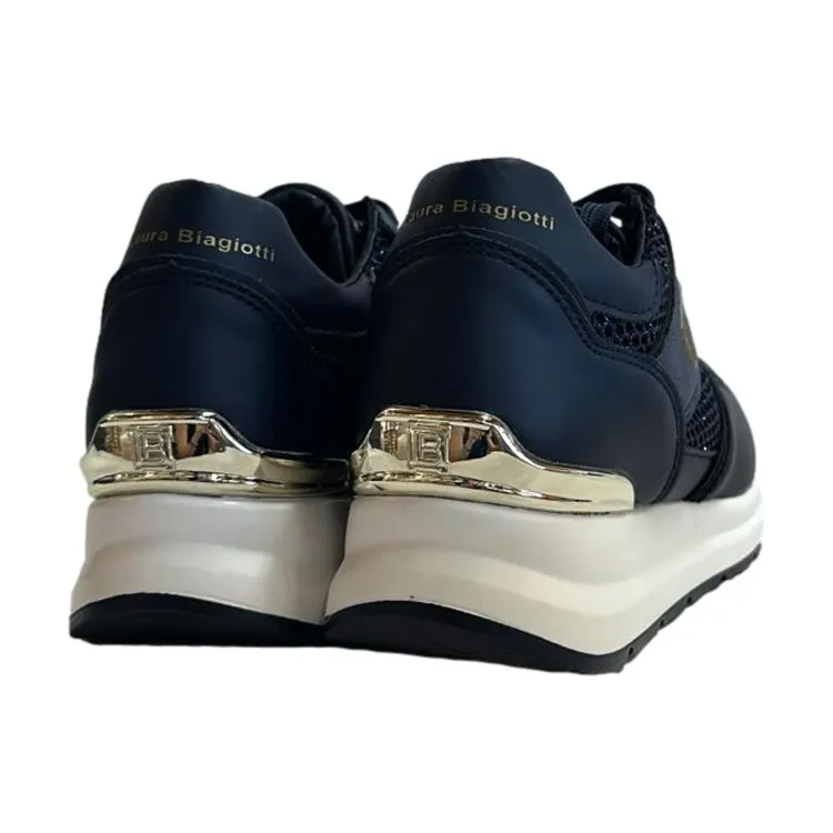 Laura Biagiotti 8406 Platform Sneakers for Women in Navy