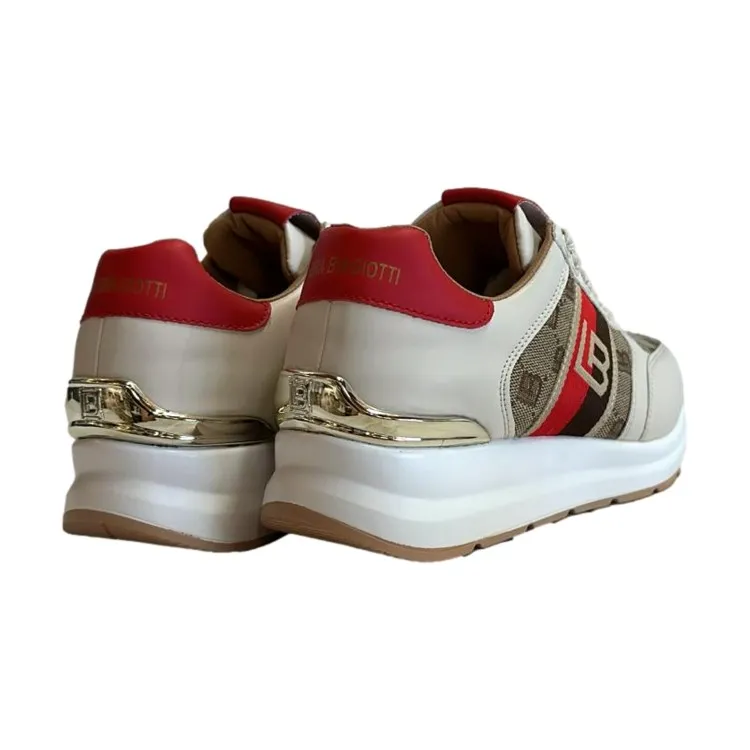 Laura Biagiotti 8408 Platform Sneakers for Women in Beige Red