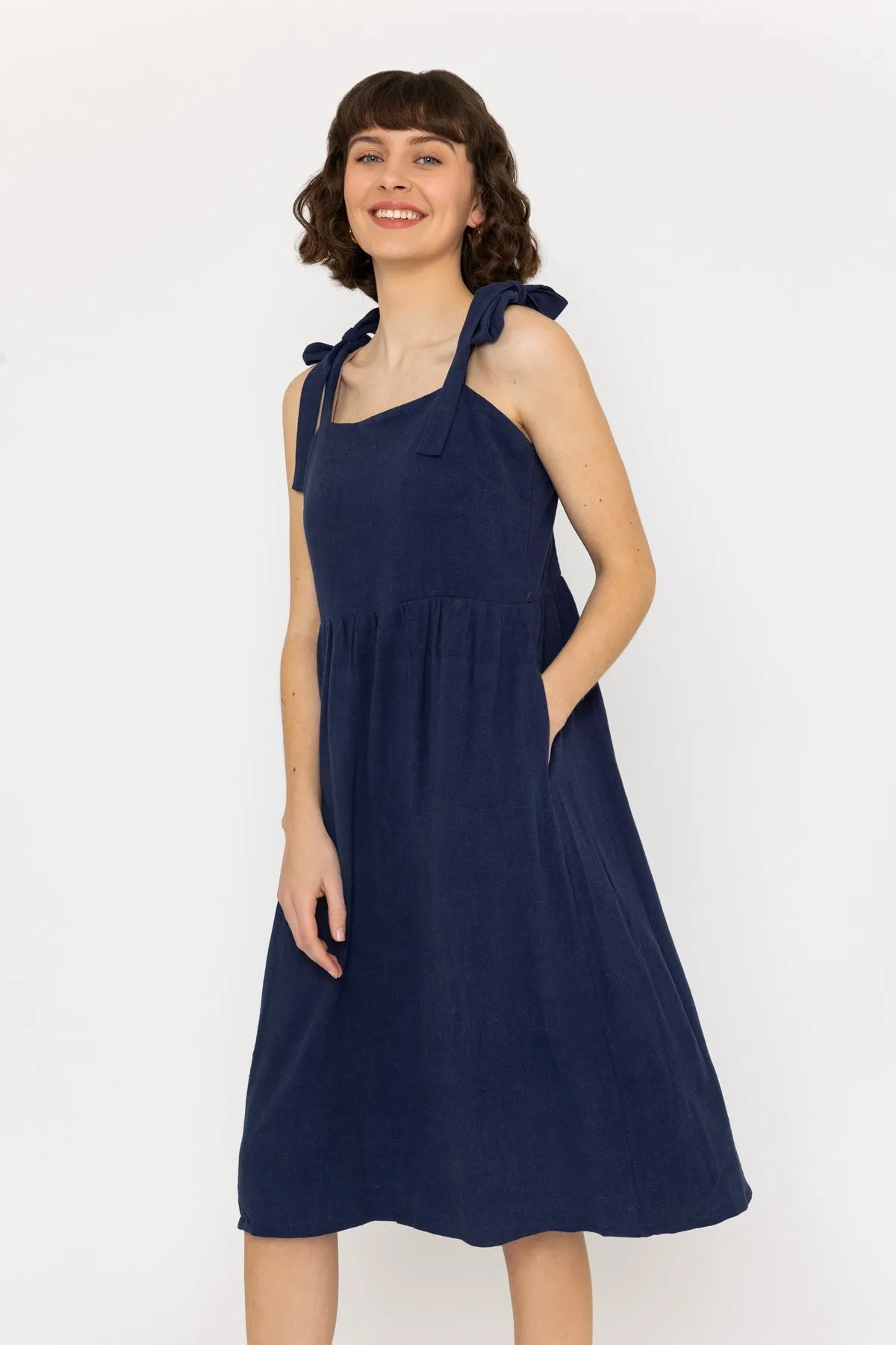 Laurie Navy Midi Dress