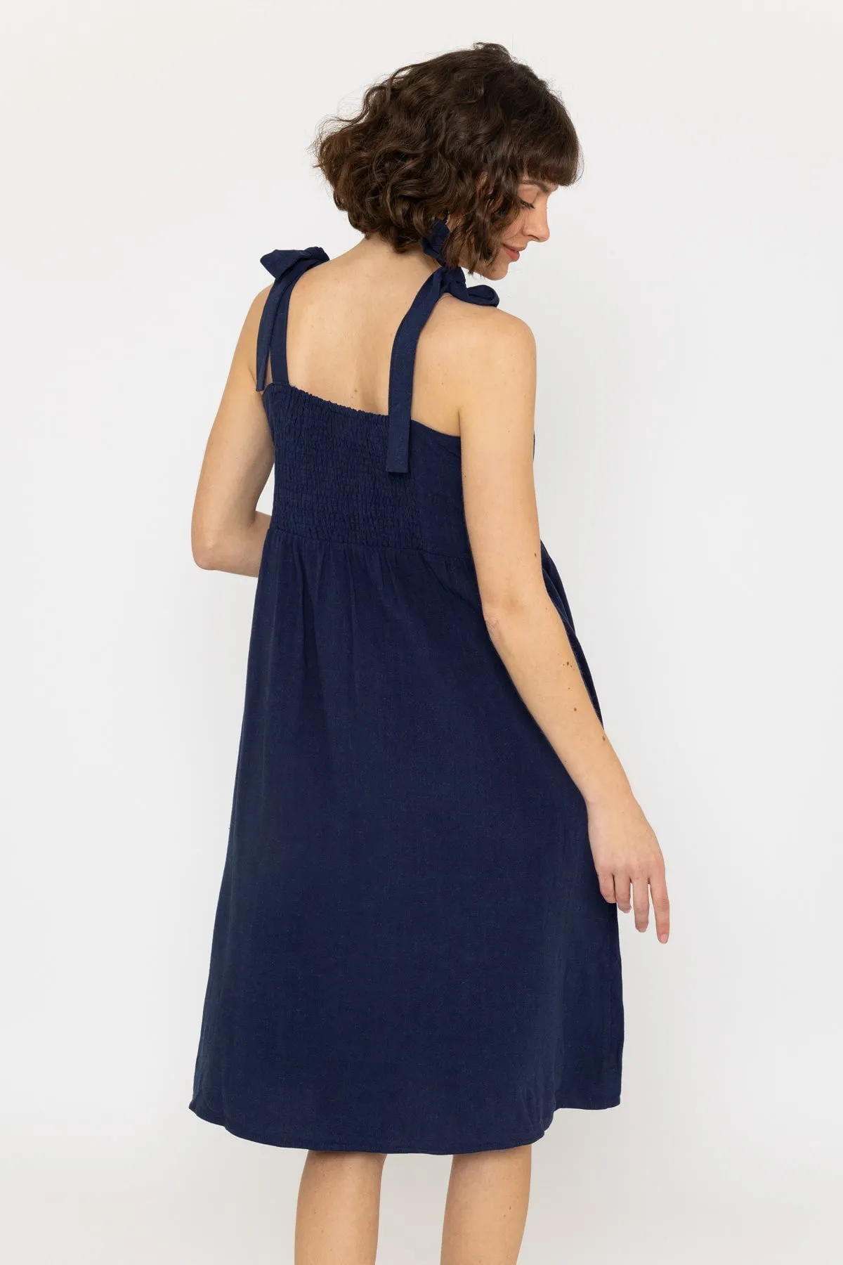 Laurie Navy Midi Dress