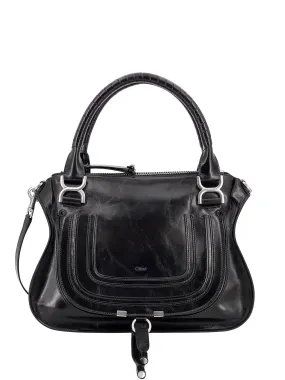 Leather shoulder bag with removable shoulder strap