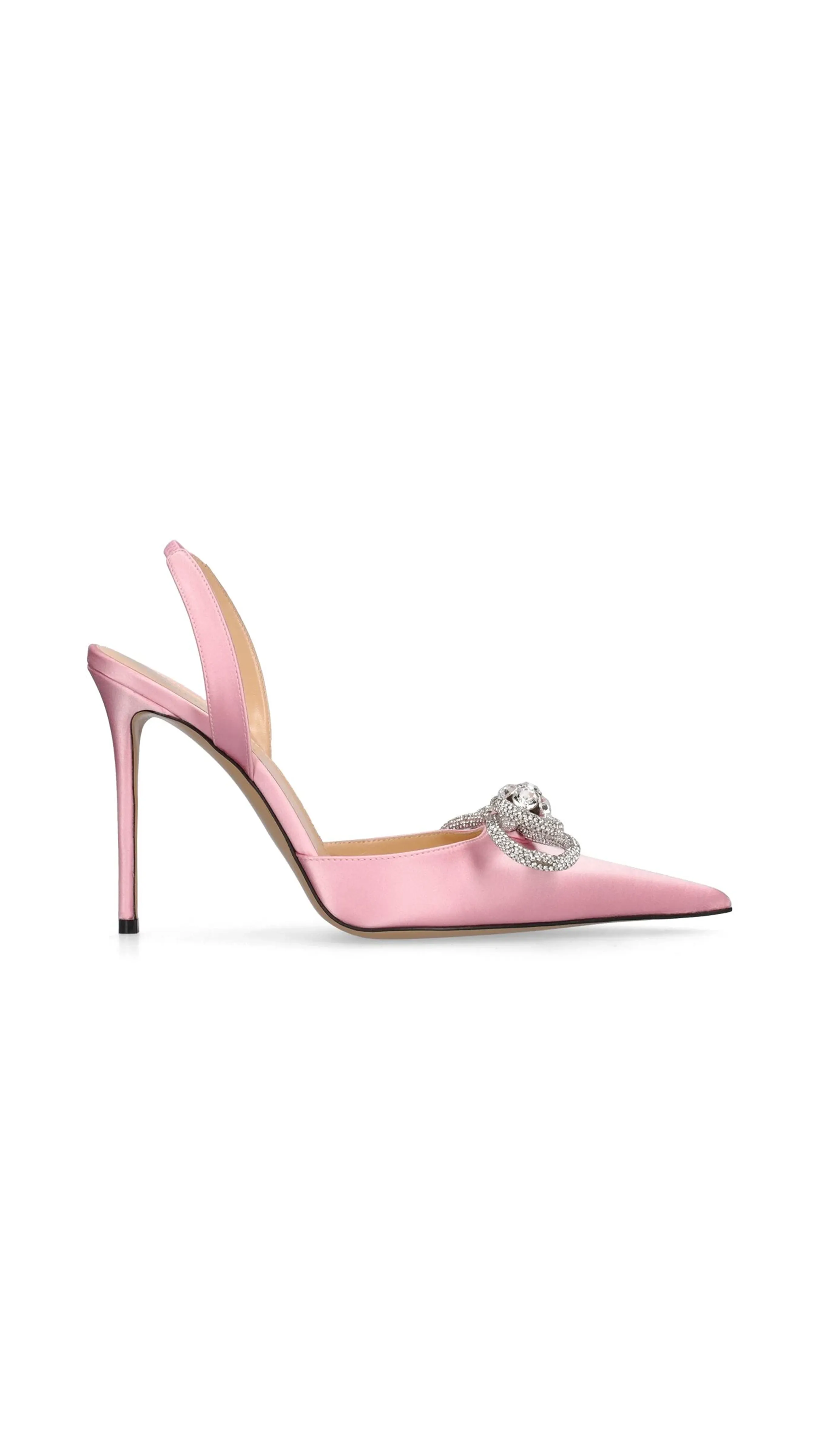 Light Pink Crystal Double Bow Slingbacks