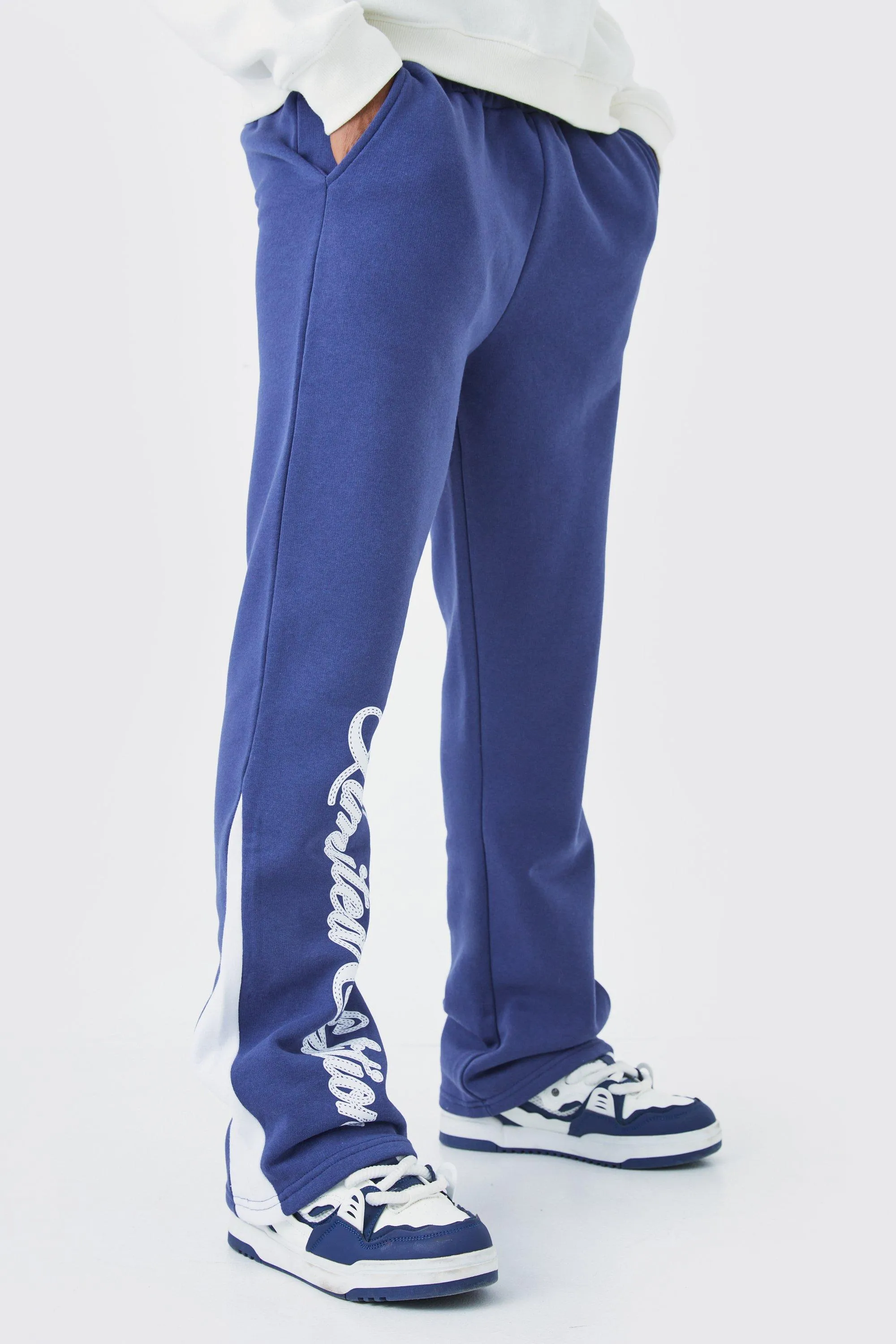 Limited Edition Script Gusset Joggers | boohooMAN UK