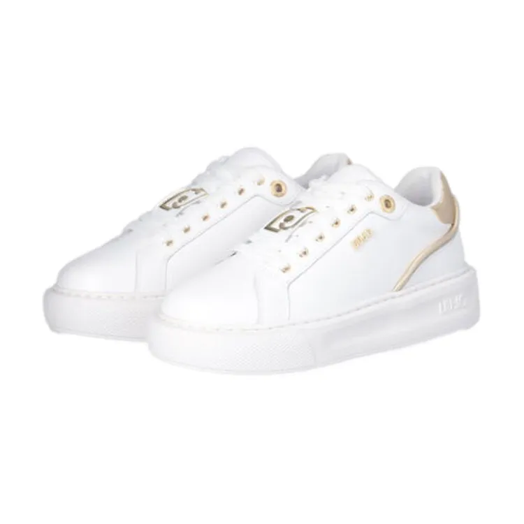 Women's White/Gold Lace-up LIU JO BA4073 KYLIE Sneakers