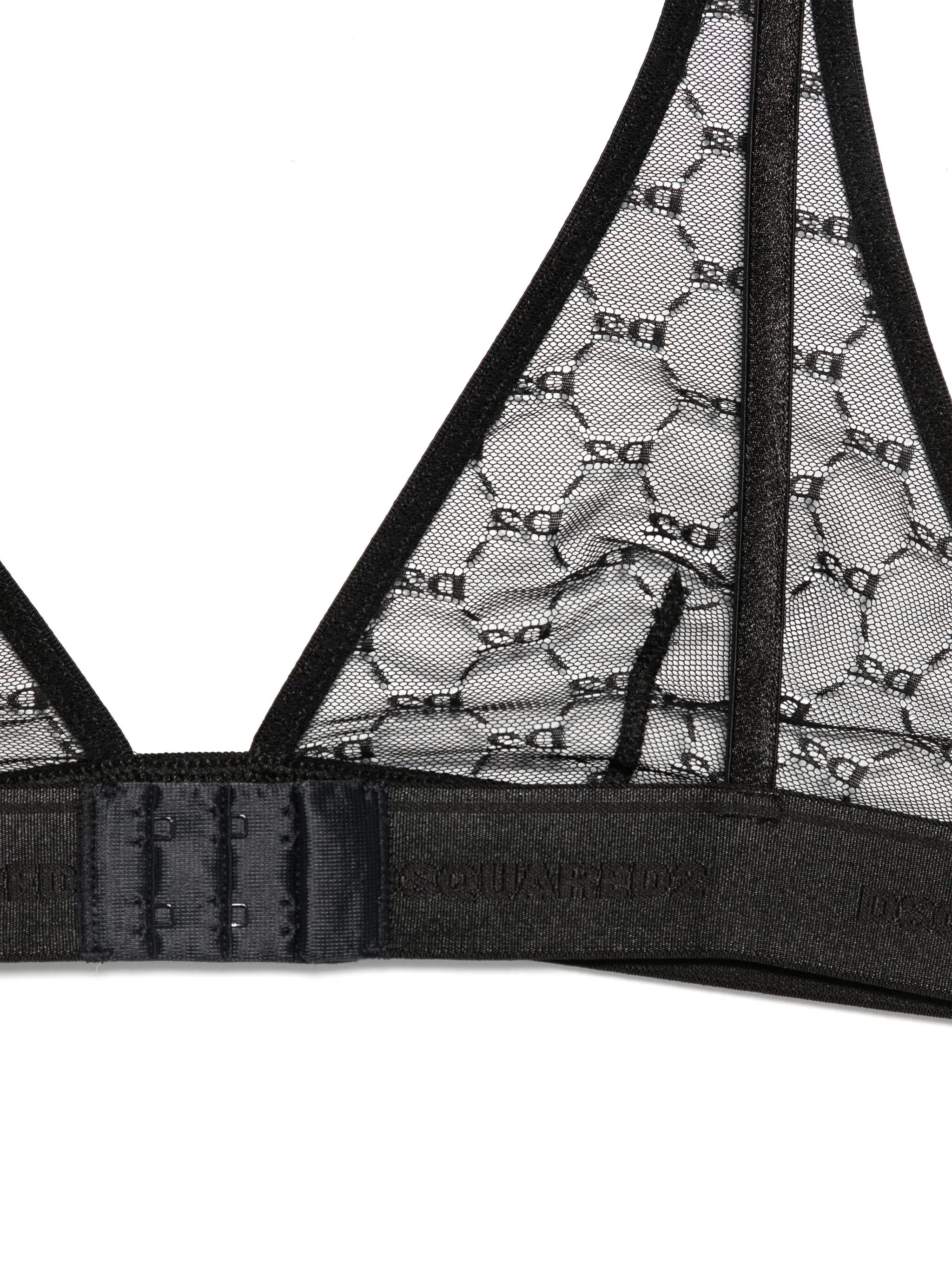 logo-lace triangle bra