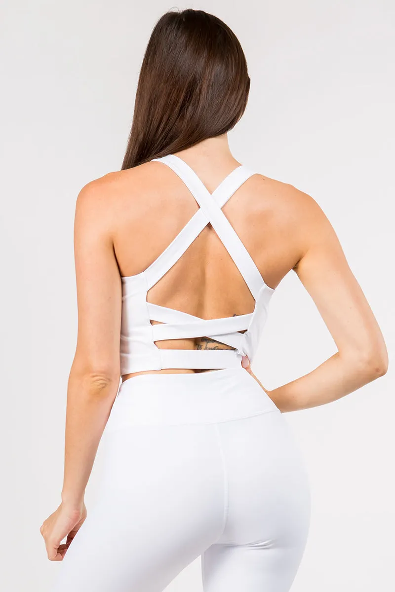 Longline Strappy Back Active Sports Bra Top