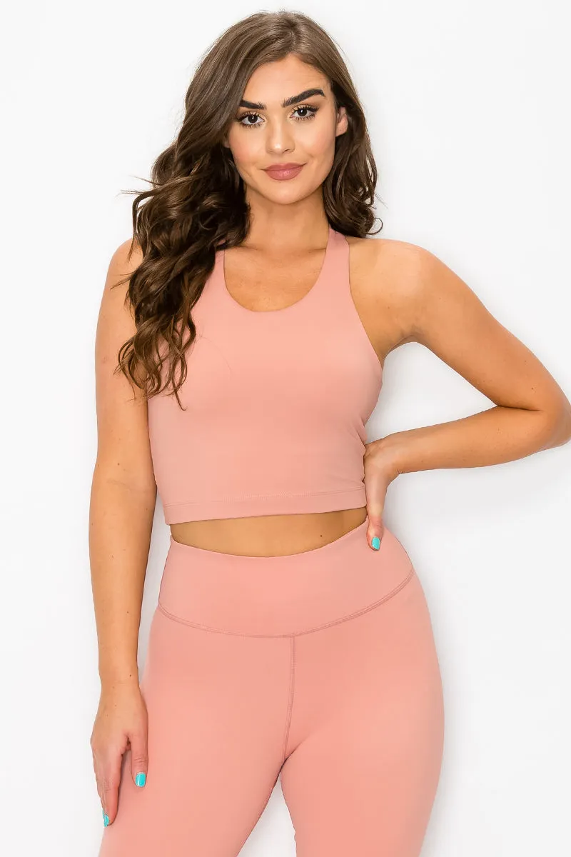 Longline Strappy Back Active Sports Bra Top