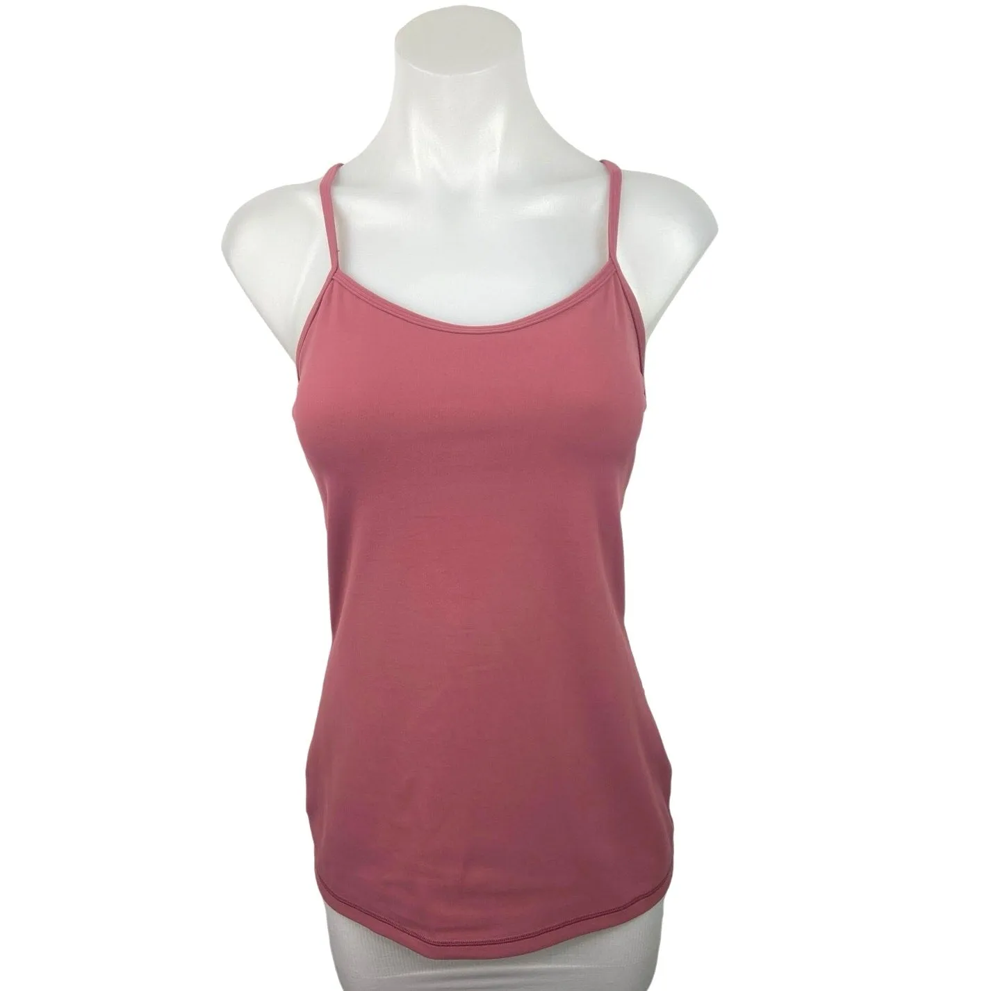 Lululemon Pink Scoop Neck Racerback Built In Bra Workout Tank Top Size S