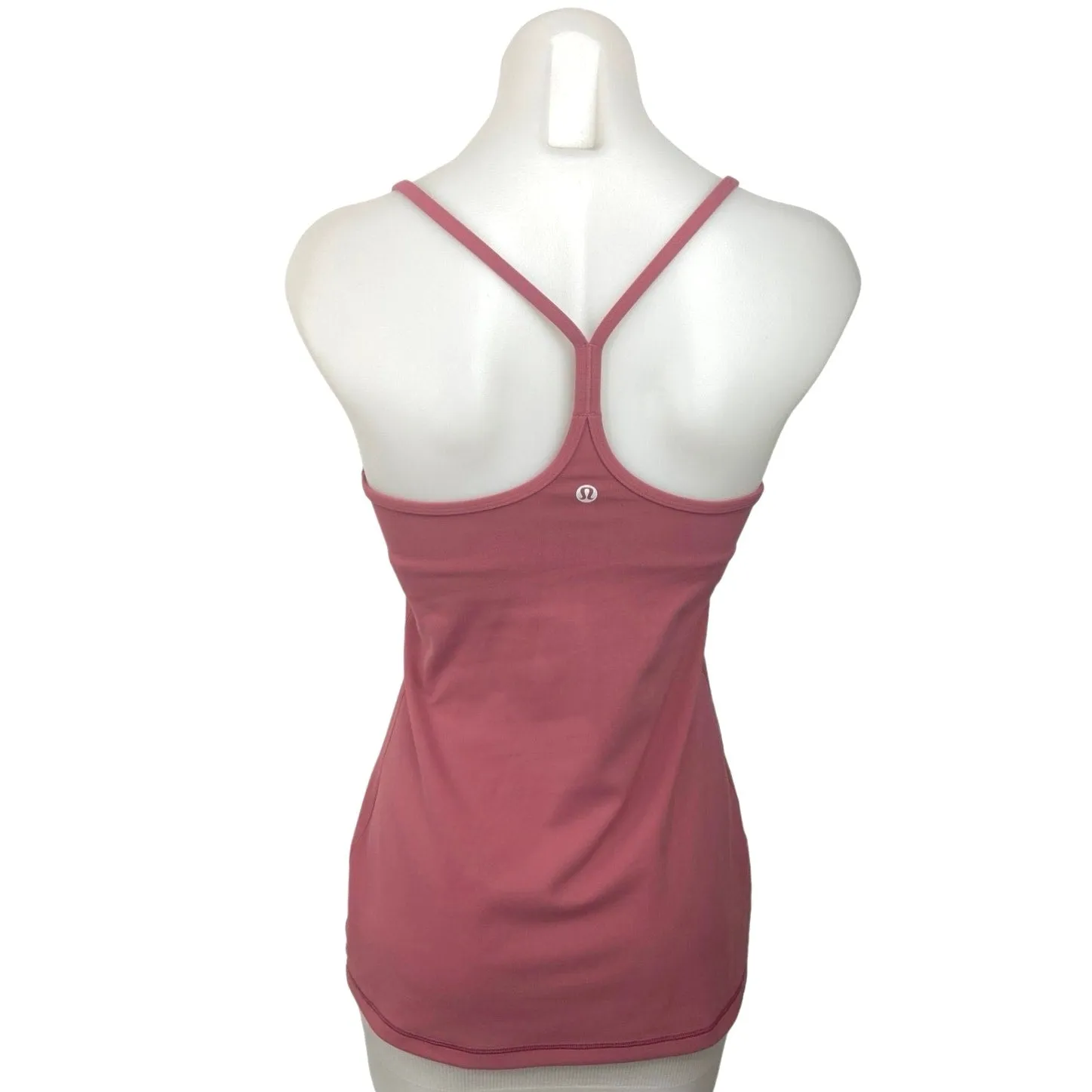 Lululemon Pink Scoop Neck Racerback Built In Bra Workout Tank Top Size S