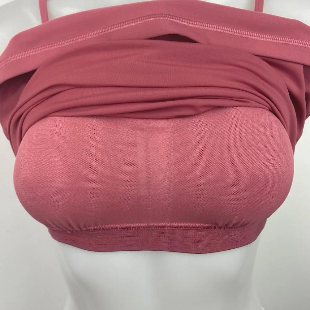 Lululemon Pink Scoop Neck Racerback Built In Bra Workout Tank Top Size S