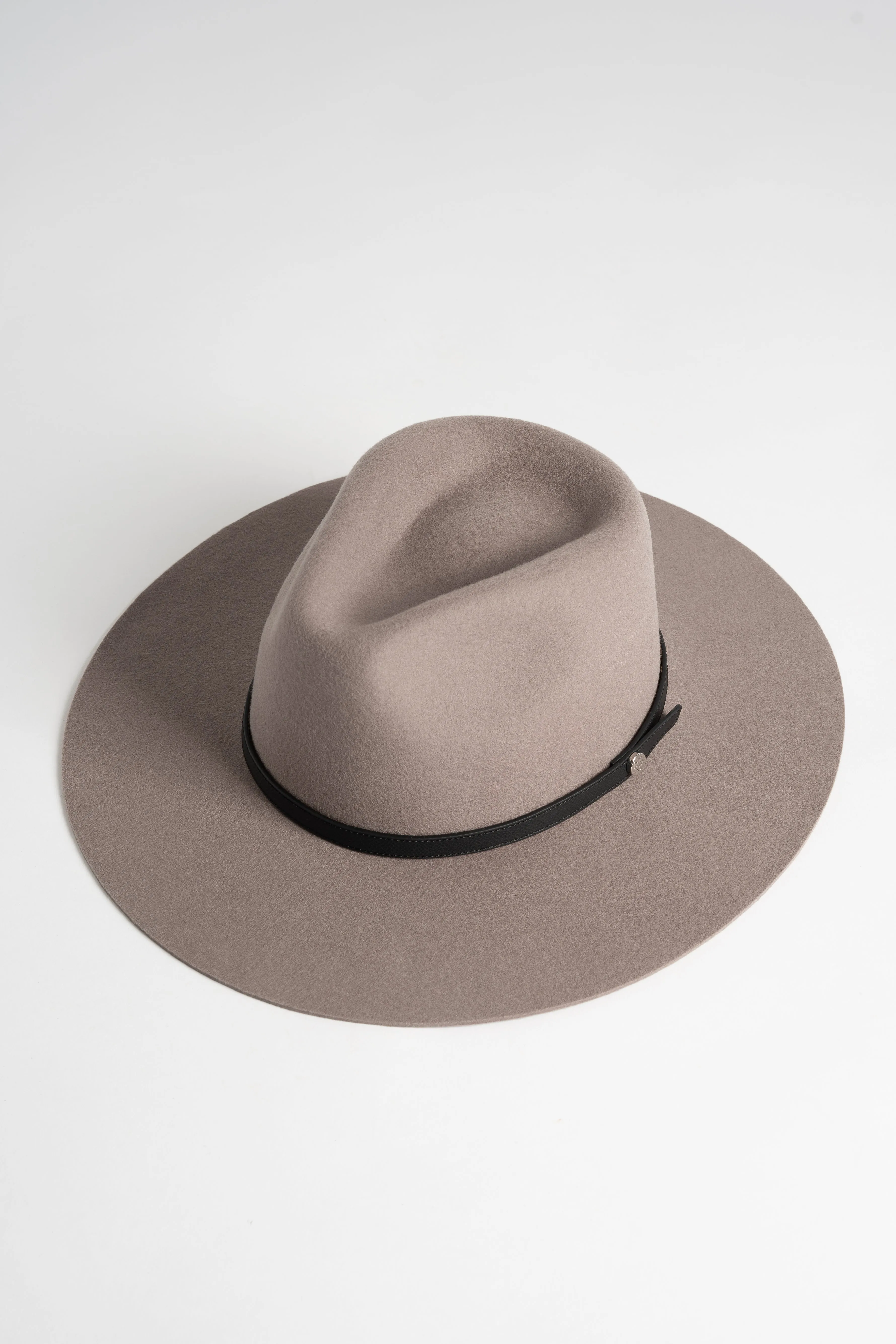 Luxy Wool Fedora Hat - Taupe/Black