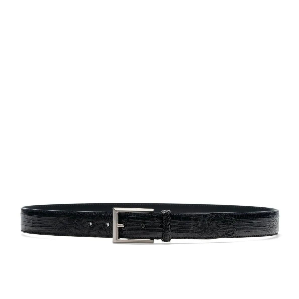 Magnanni 1166 Men's Black Exotic Tejulington Lizard Belt (MAGB1044)