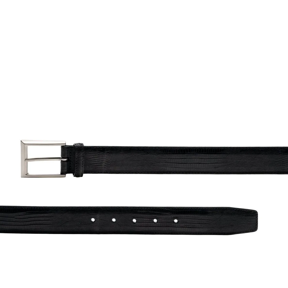 Magnanni 1166 Men's Black Exotic Tejulington Lizard Belt (MAGB1044)