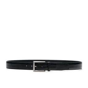 Magnanni 1166 Men's Black Exotic Tejulington Lizard Belt (MAGB1044)