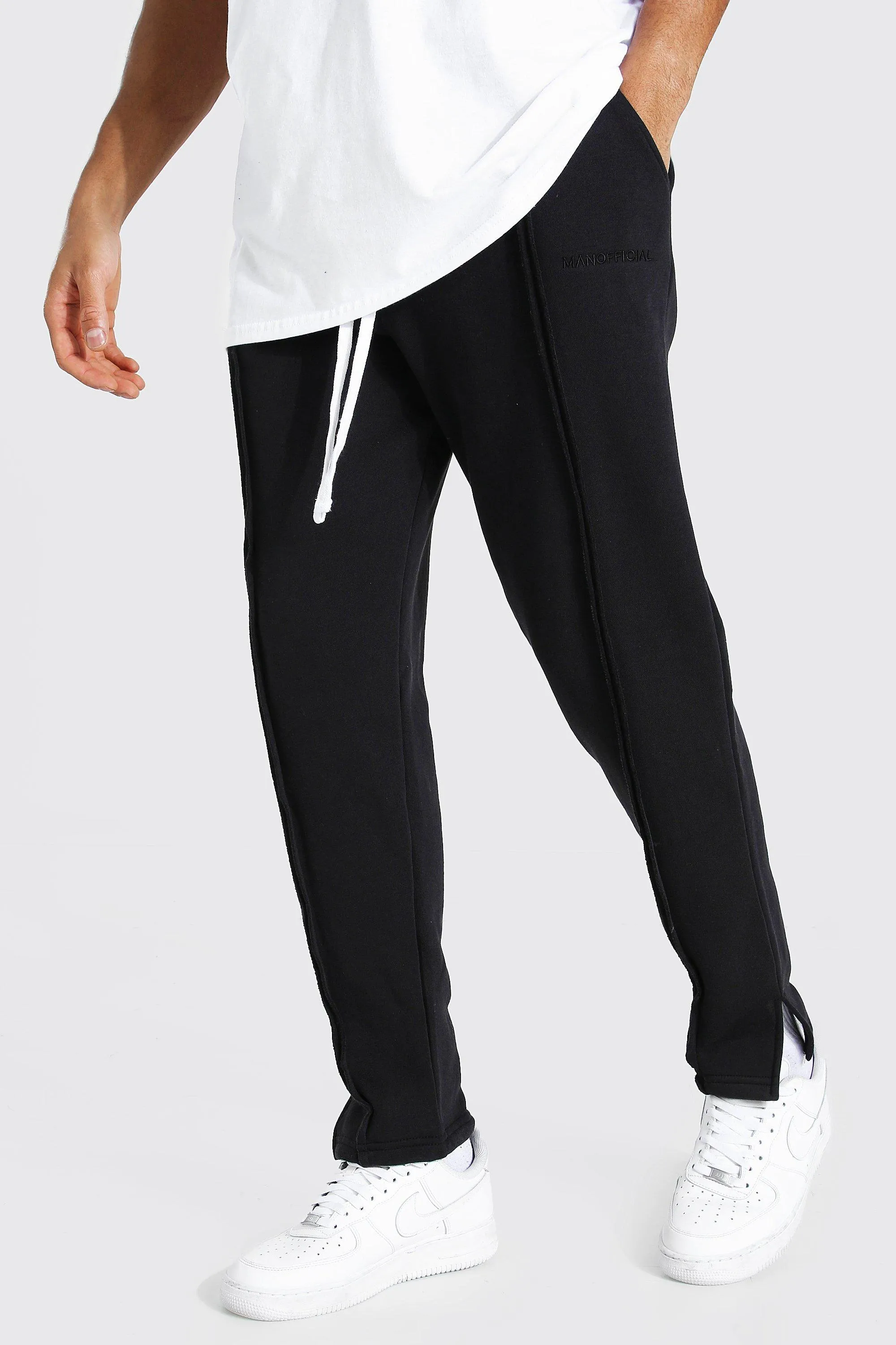 Man Official Split Hem Joggers | boohooMAN UK