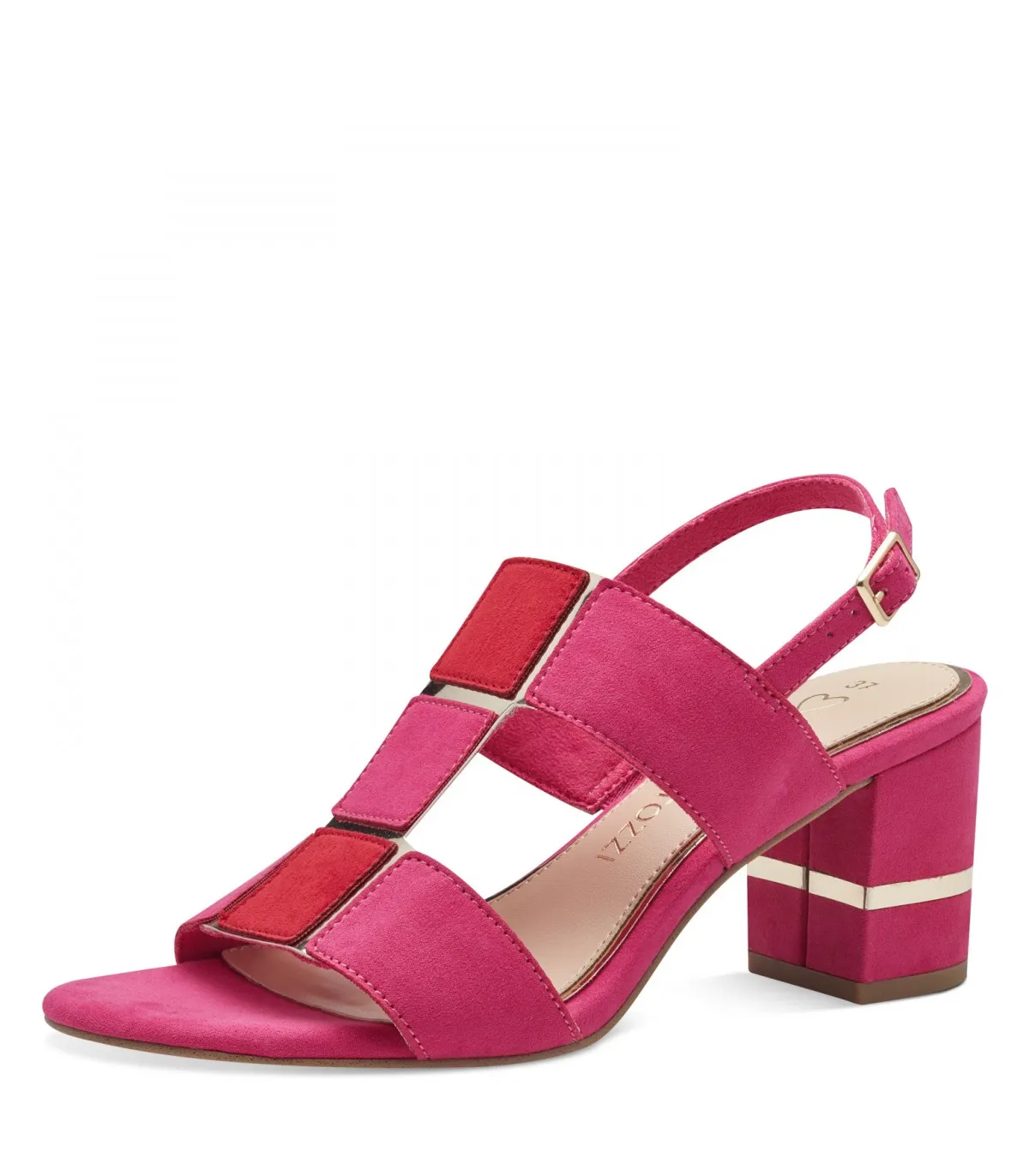 MARCO TOZZI Block Heel Pink/Red 28314