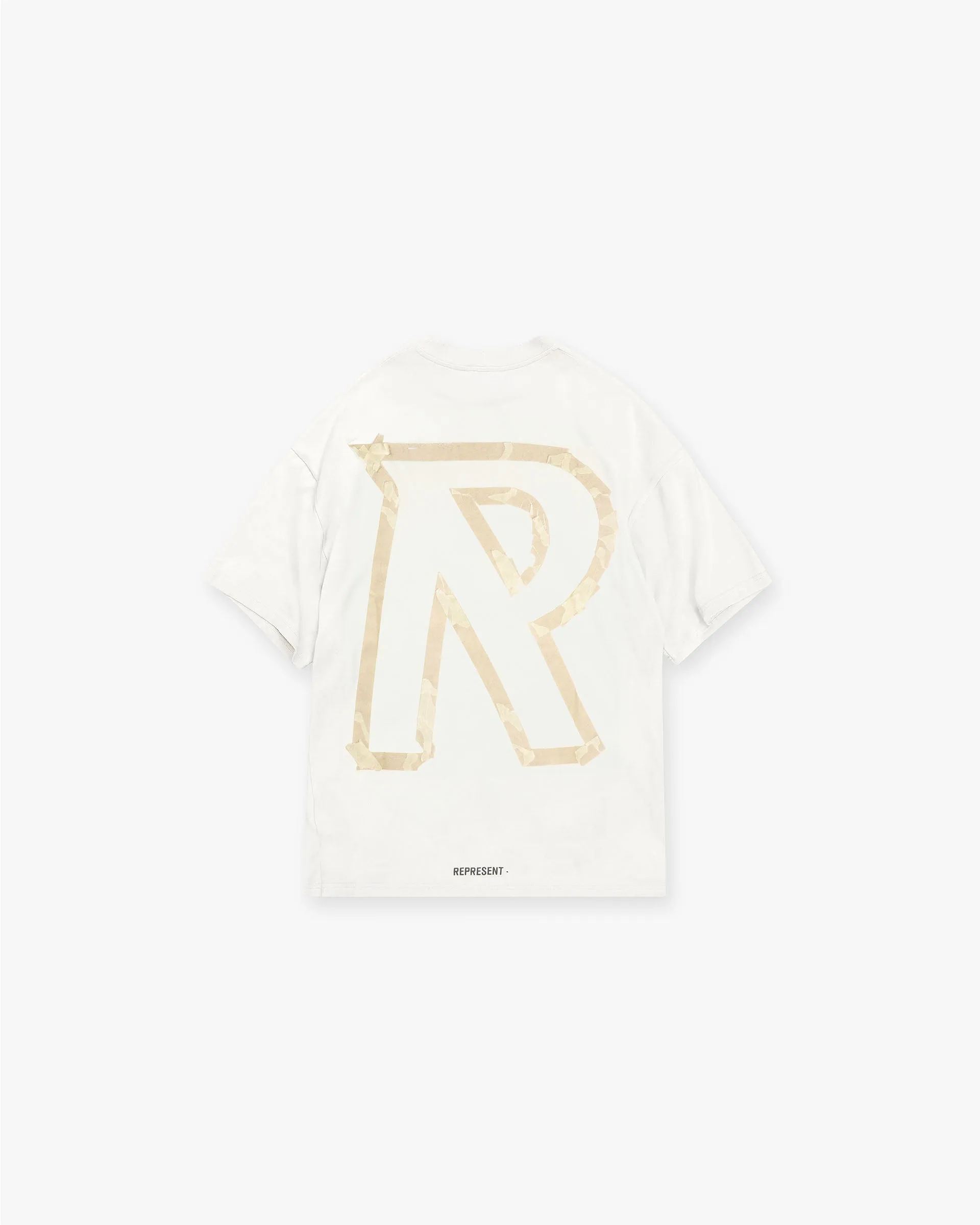 Masking Tape Initial T-Shirt - Flat White