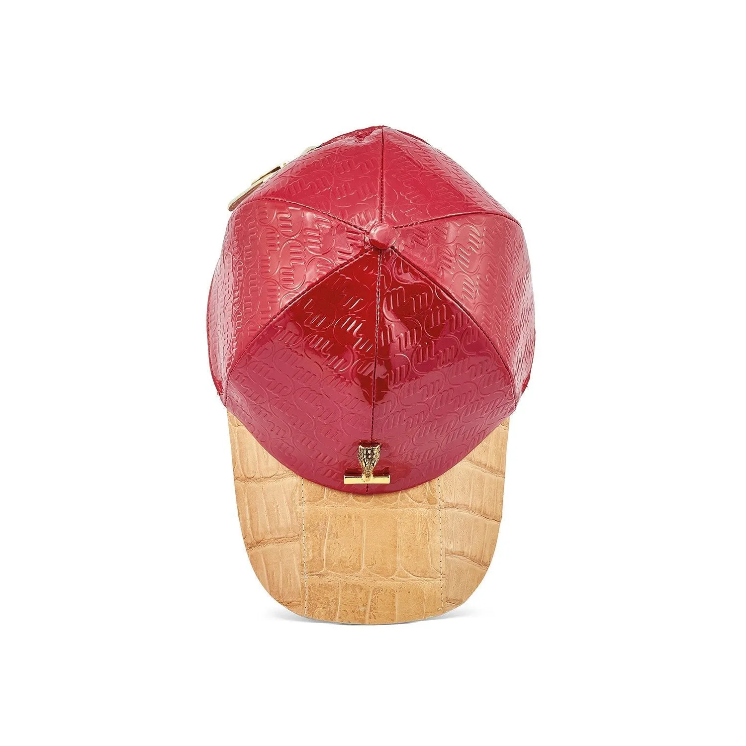 Mauri H65 Classic Men's Raspberry & Champagne Exotic Crocodile / Patent Leather Hat (MAH1034)