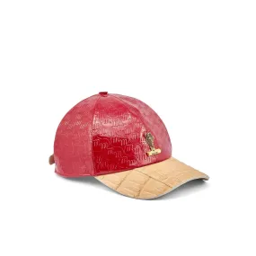 Mauri H65 Classic Men's Raspberry & Champagne Exotic Crocodile / Patent Leather Hat (MAH1034)