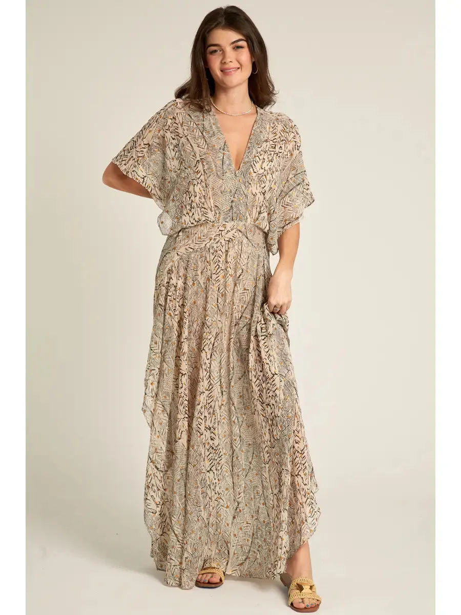 Maxi Dress with Gauze Fabric