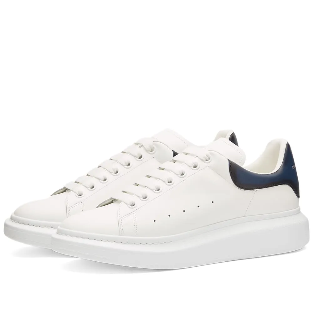 McQueen Burnished Heel Tab Wedge Sole SneakerWhite & Anthracite